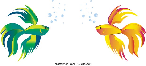 
Two isolated goldfish on a white background, vector illustration