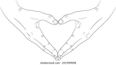 Two isolated hands that show shape oh heart