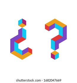 
Símbolo de interrogación isométrica aislada