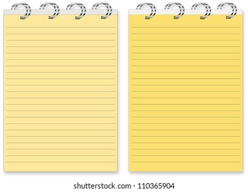 two isolated  notebook on white background  ready for your message. Vector illustration.