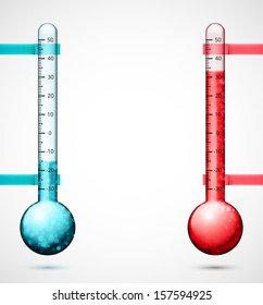 Two isolated thermometers, eps 10