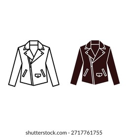 Dos chaquetas con patrones geométricos en blanco y negro