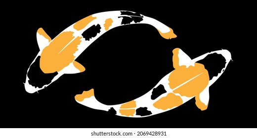 Two Japanese carp. Vector image.