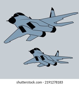 two jets fighter flying formation vector design