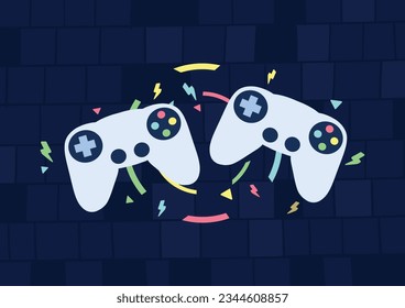 Two Joystick Game Controller, Vector Illustration