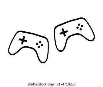 two joysticks icon. Computer gaming. Template design. Vector illustration. stock image.