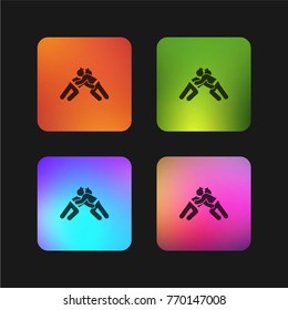 Two Judo Fighters four color gradient app icon design