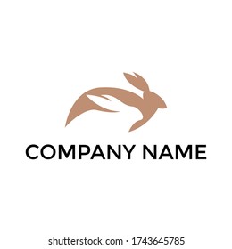 Two jumping rabbits with one use negative space. Good for your restaurant business