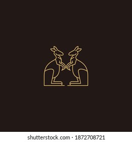 Two Kangaroo Logo design inspiration Vector