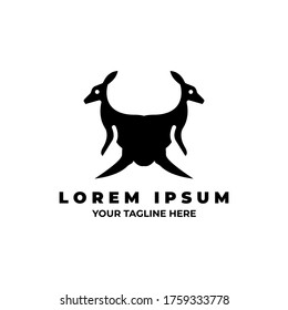two kangaroo logo vector design illustration. two kangaroo logo concept vector template	