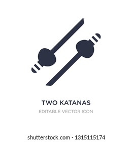 two katanas icon on white background. Simple element illustration from Weapons concept. two katanas icon symbol design.