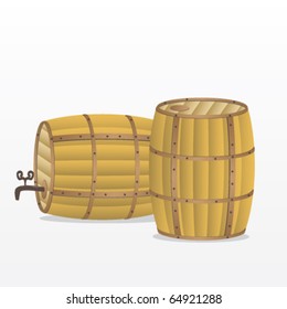 Two kegs isolated on a white background