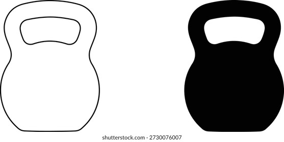 Dois projetos de kettlebell isolados em um fundo transparente adequado para atividades de fitness e treino