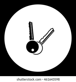 two keys black and white for door lock isolated icon eps10