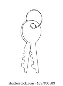 Dos teclas en un grupo, símbolo de icono de contorno de teclas, ilustración vectorial.