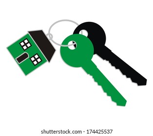 two keys and pendant , vector icon