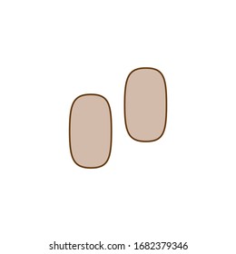two kibbles on white background