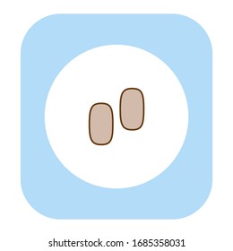 two kibbles on white background