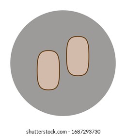two kibbles on white background