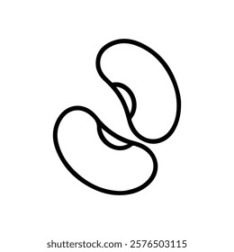Two kidney beans outline icon vector illustration design.