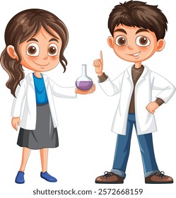 Two kids exploring science with enthusiasm and curiosity