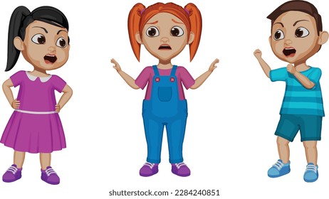 two kids are fighting and one kid is stopping