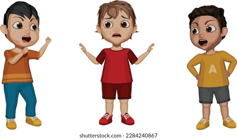two kids are fighting and one kid is stopping
