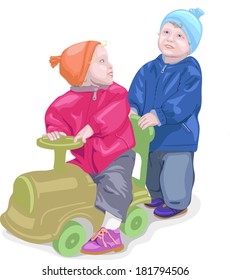 Two kids playing 