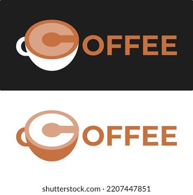 two kinds of coffee logo. unique and creative logo. concept of cafe, coffee, beverage business. suitable for coffee lovers, coffee business, etc. flat vector style