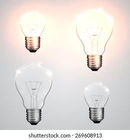 Two kinds of light bulb, vector