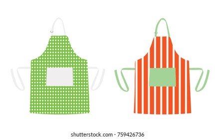 Two kitchen aprons with patterns, vector