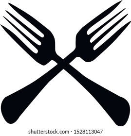 Two kitchen forks image. Vector illustration for design 