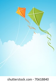 Two kites in the sky svg