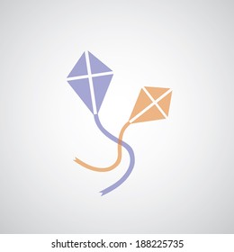 two kites symbol on gray background 