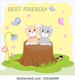 Two kittens. Best friends