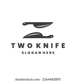 two knife logo icon vector illustration