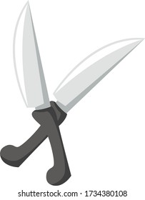 Two knifes, illustration, vector on white background