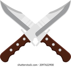 Ilustración de dos cuchillos, vector sobre un fondo blanco.