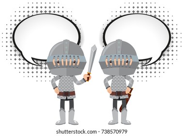 Dos caballeros con ilustración de burbujas de habla