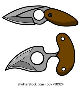 Two knives with an opening for finger