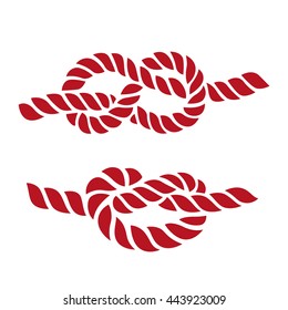 Two knot, marine theme icon, vector illustration on white background.