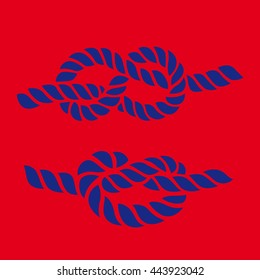 Two knot, marine theme icon, vector illustration on white background.