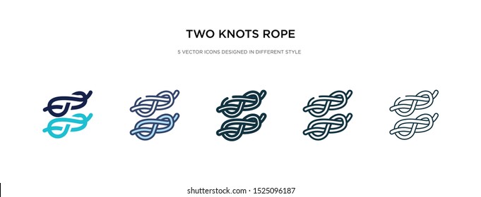 two knots rope icon in different style vector illustration. two colored and black two knots rope vector icons designed in filled, outline, line and stroke style can be used for web, mobile, ui