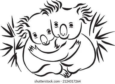 Two koalas vector illustration