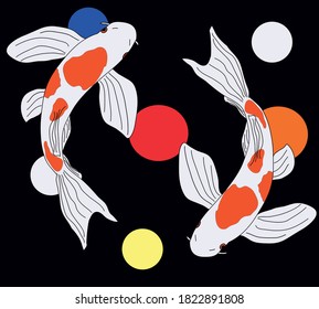 Zwei koi Schwimmen
Wasserkreis