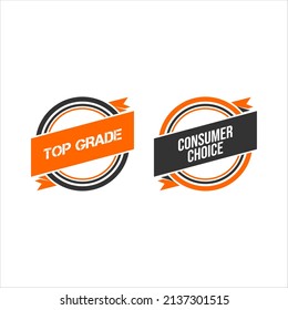 Two Label Or Stamp Emblem Vector With Top Grade Text Inside