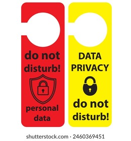 Two labels informing about the prohibition of access to personal data