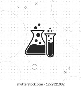 Two laboratory test tubes icon, vector best flat icon on texture background , EPS 10