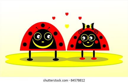 two ladybird on grass