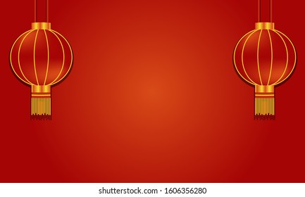 two lantern with red background